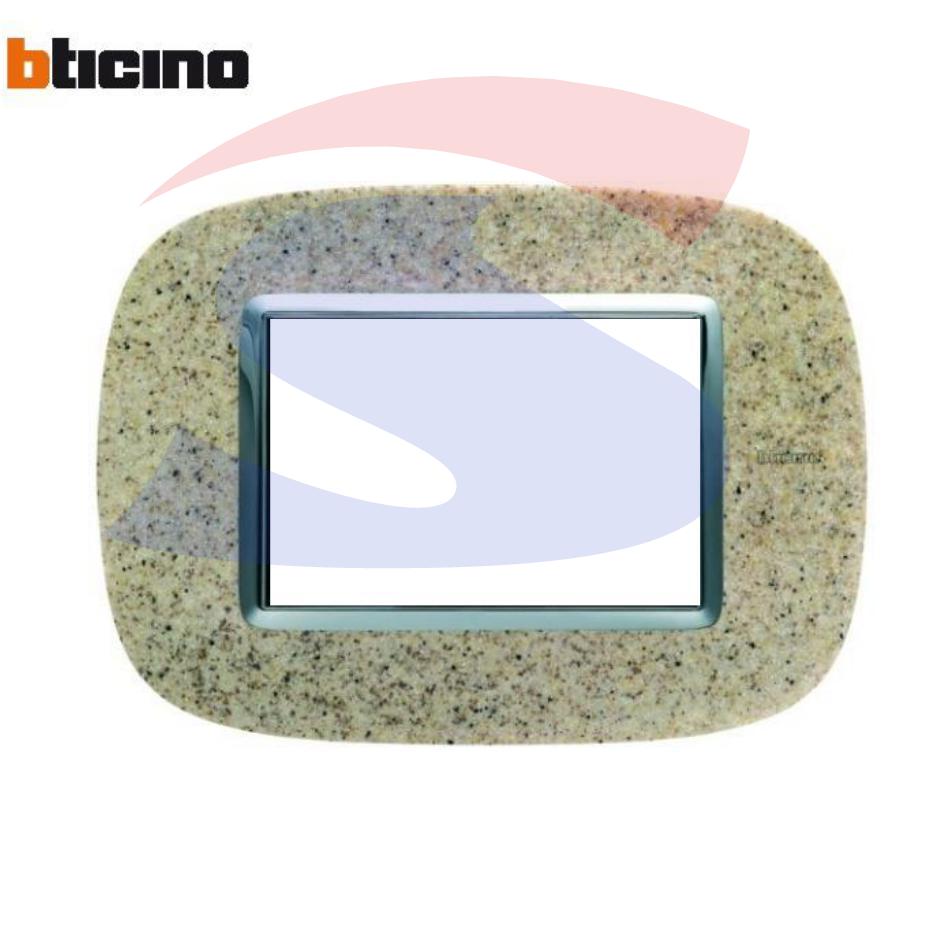 Placca 3 posti effetto granito serie Axolute - BTICINO HB4803CSD