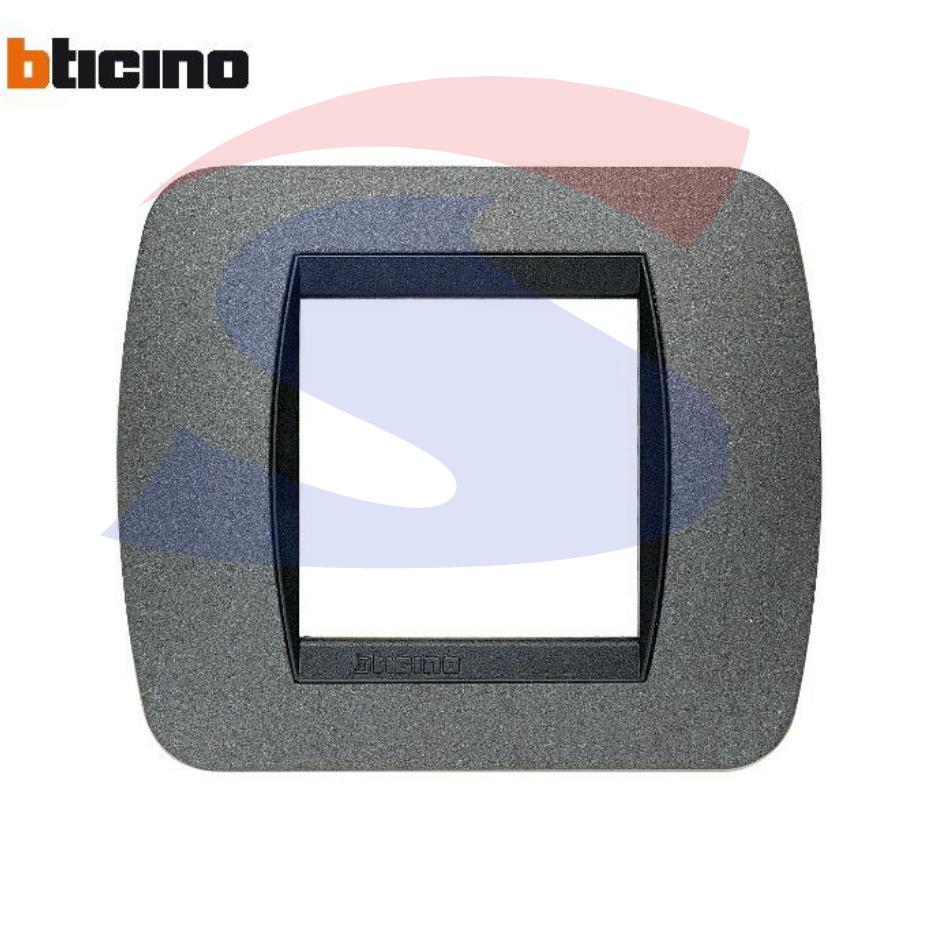 Placca 2 posti colore Grafite serie Living International - BTICINO L4802GF