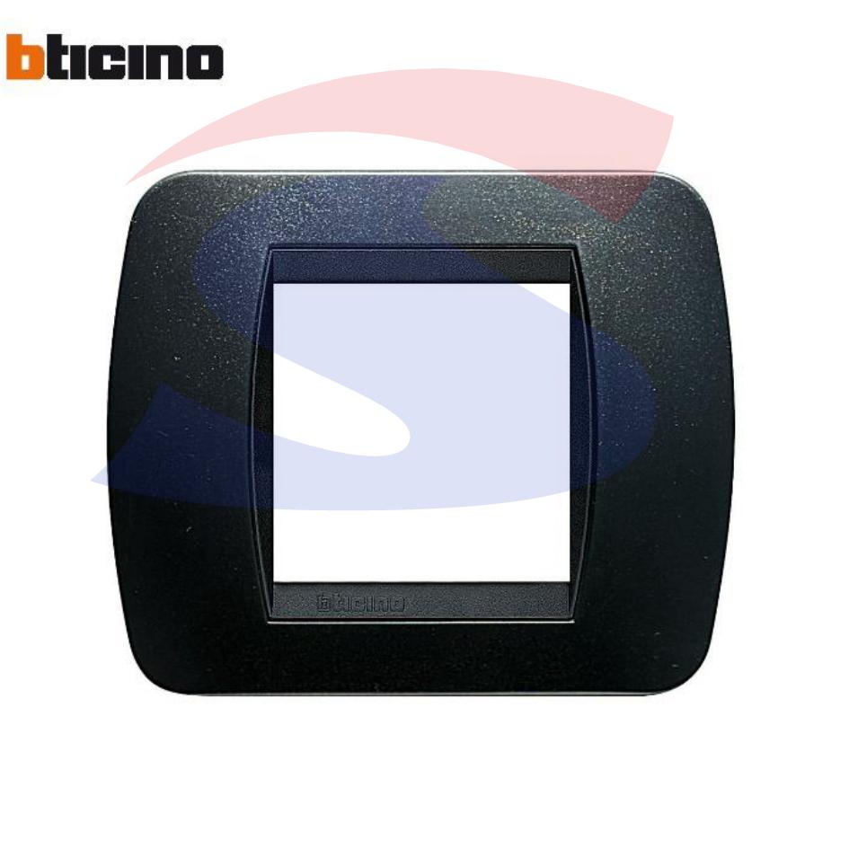 Placca 2 posti color Acciaio scuro serie LivingInternational - BTICINO L4802PA