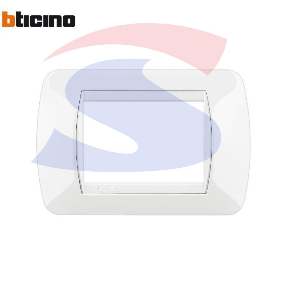 Placca 3 posti color Bianco solid serie LivingInternational - BTICINO L4803BI