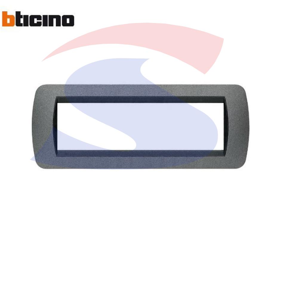 Placca 7 posti colore Grafite serie LivingInternational - BTICINO L4807GF