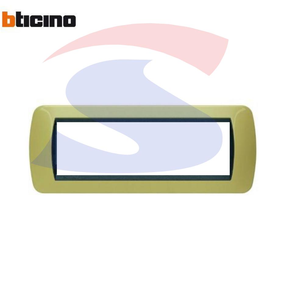 Placca 7 posti colore Giallo scooter LivingInternational - BTICINO L4807GT