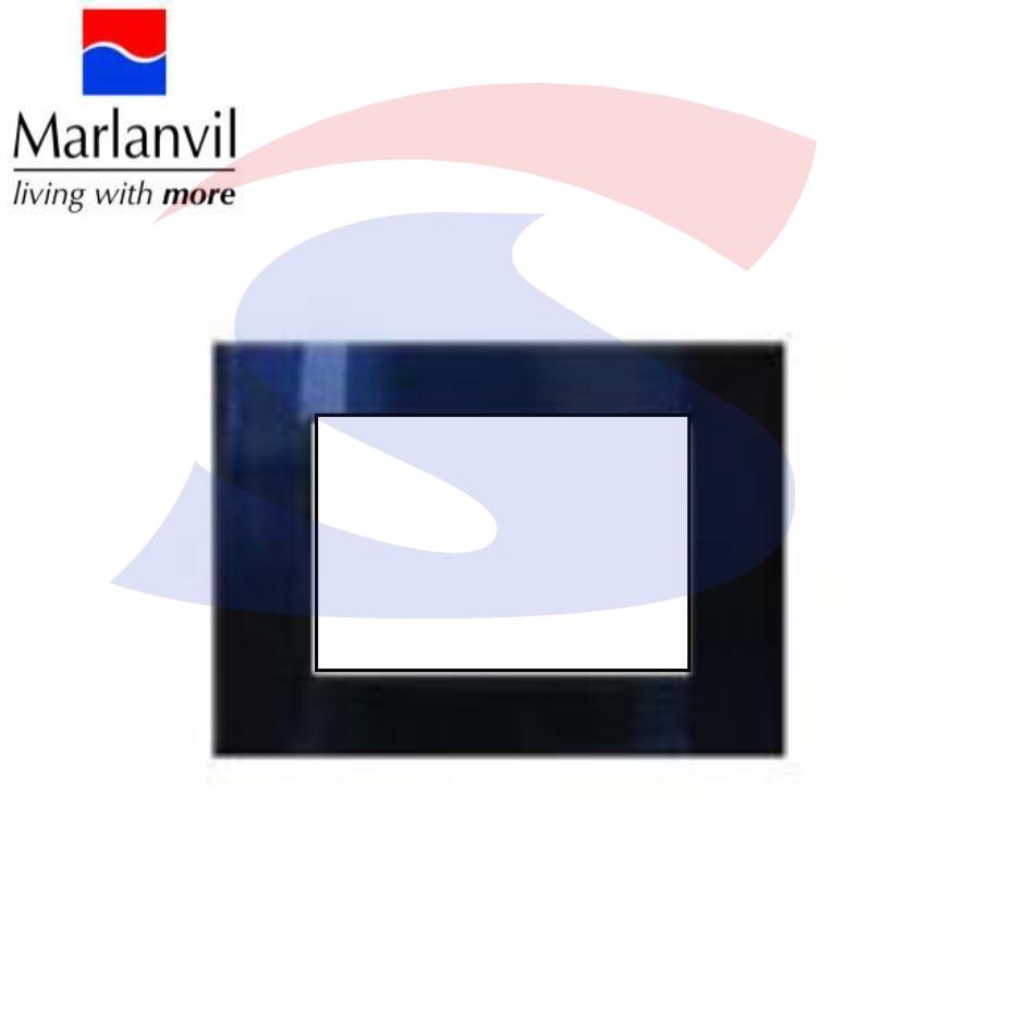 Placca rettangolare 3 posti di colore Blu scuro - MARLANVIL 7833.T.BS
