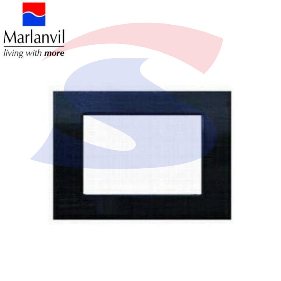 Placca rettangolare 3 posti di colore Nero lucido - MARLANVIL 7833.T.NL