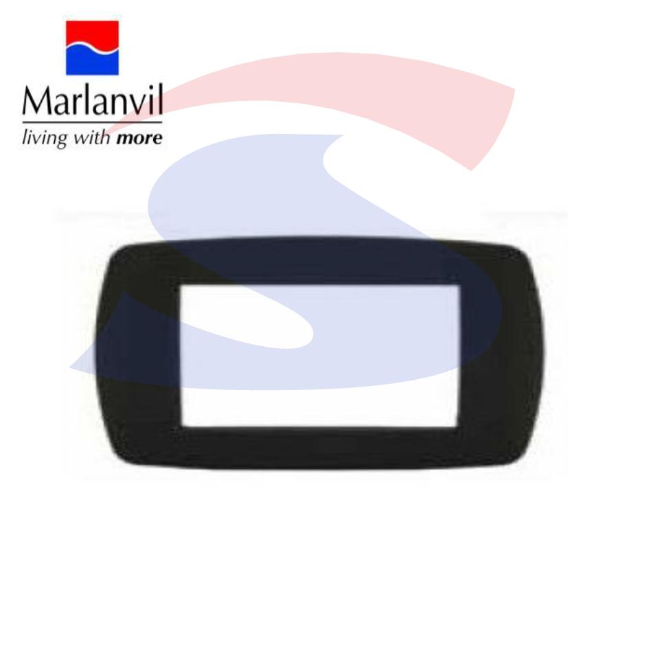 Placca rettangolare 6 posti di colore Nero flash - MARLANVIL 7846.T.N