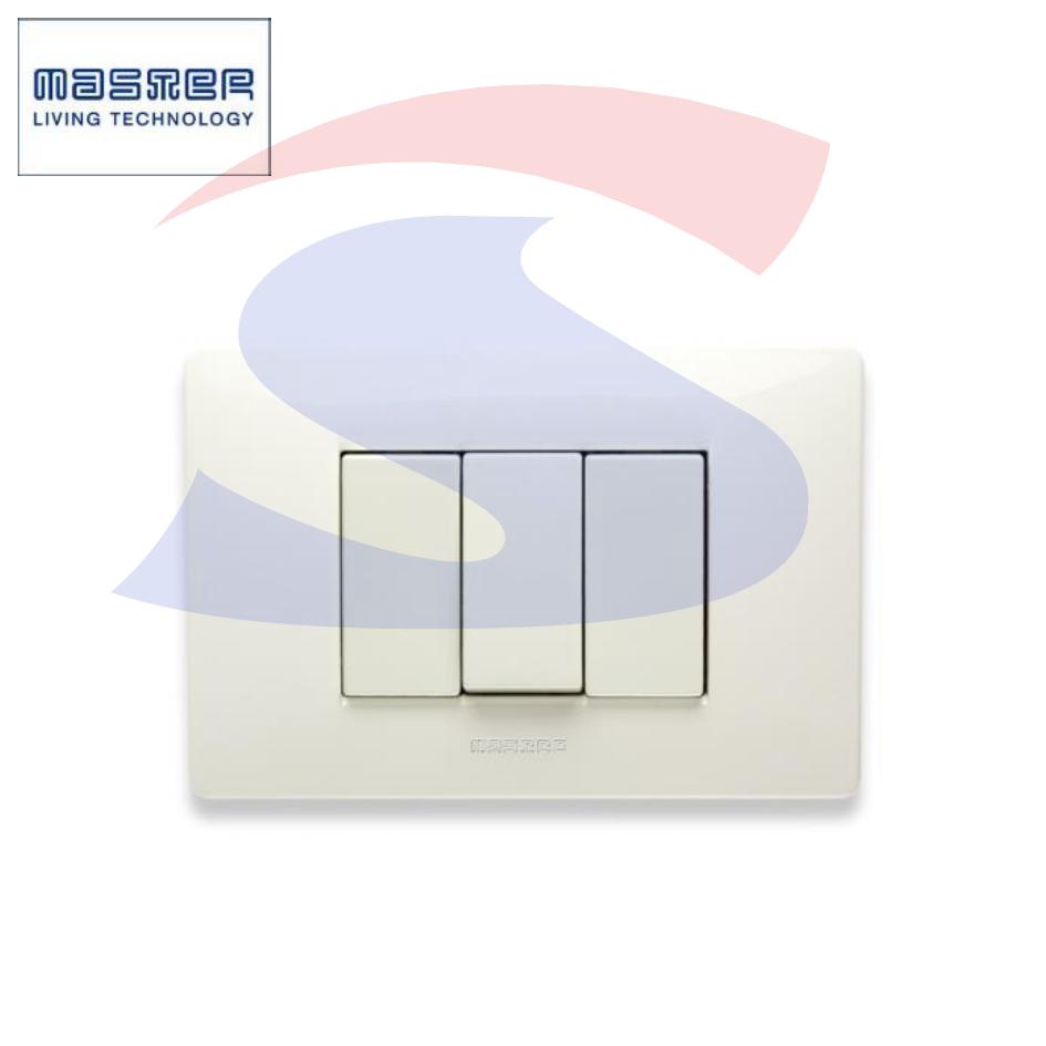 Placca rettangolare 3 posti di colore Bianco Aspen serie Mix - MASTER 21MX103
