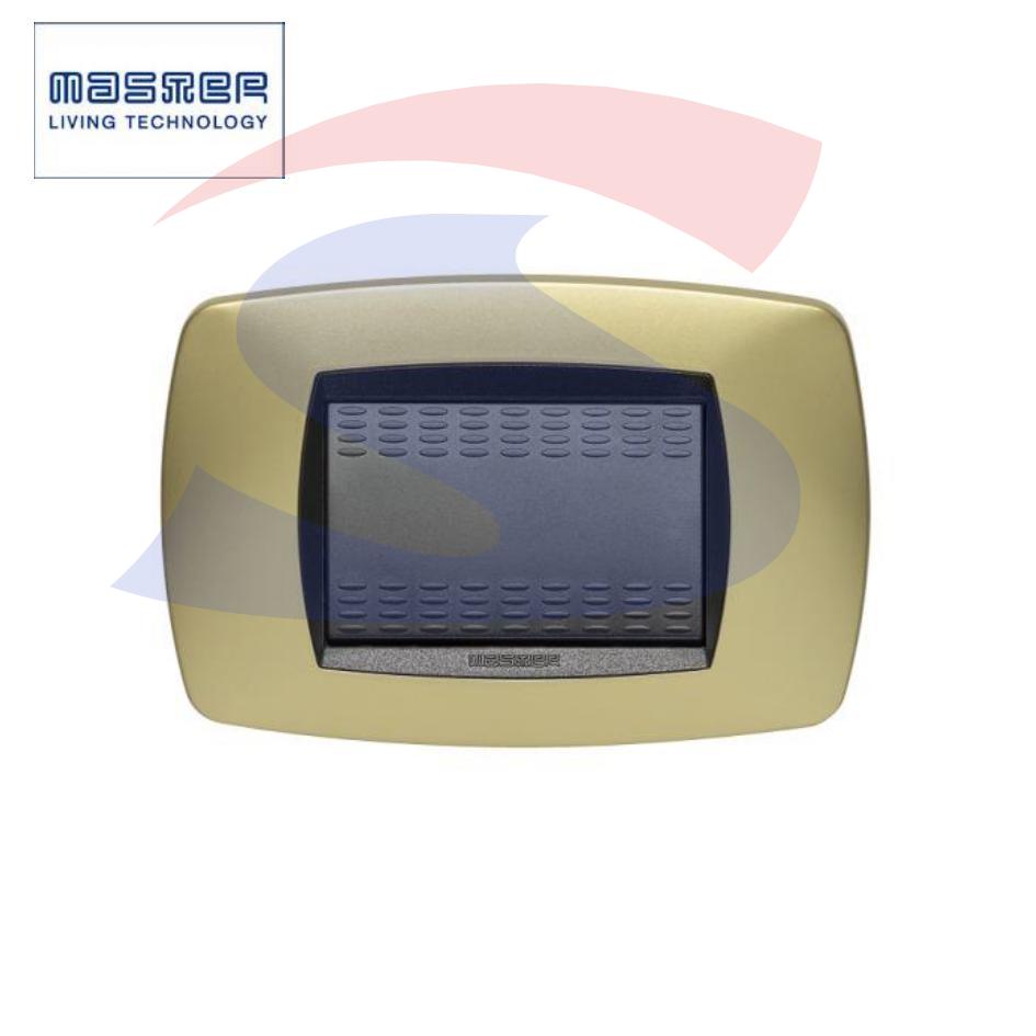 Placca rettangolare 3 posti color Ottone opaco serie Modo - MASTER 39TC243