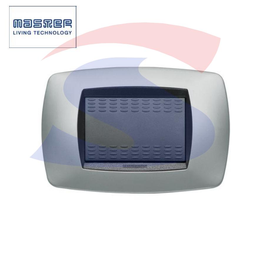 Placca rettangolare 3 posti color Titanio serie Modo - MASTER 39TC253