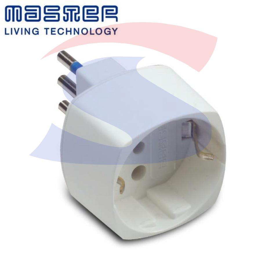 Adattatore Singolo Master 2 Poli + T 10 A, Bianco - MASTER 05811