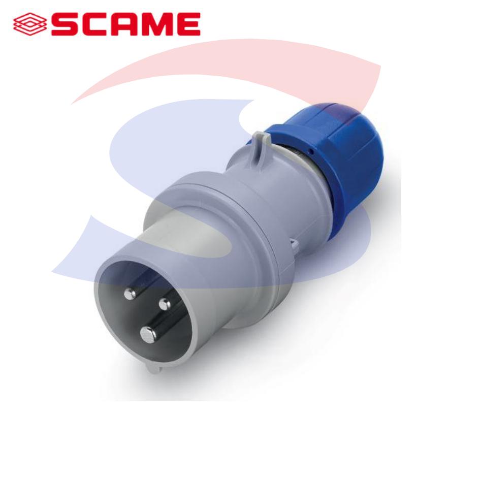 Spina industriale mobile diritta 2P+T 32A 200-250 V, Blu - SCAME 213.3233-SF