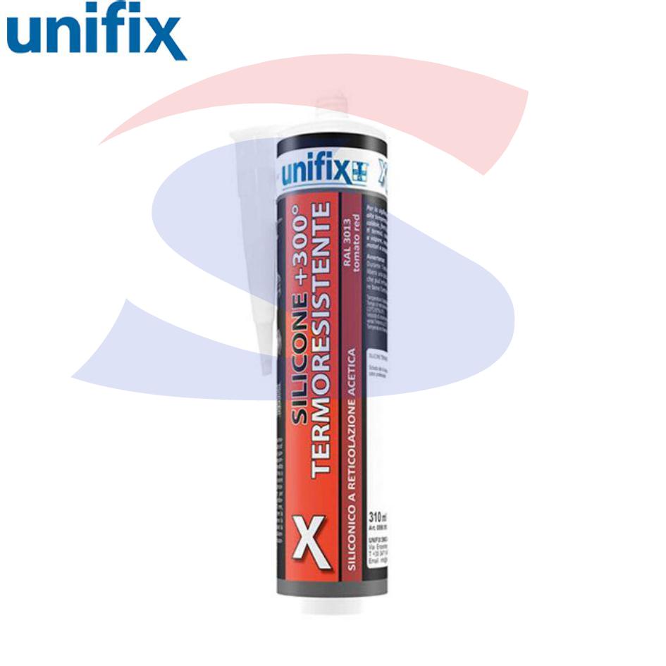 Silicone Termoresistente +300° Unifix colore Rosso da 310 ml - UNIFIX 0890 018
