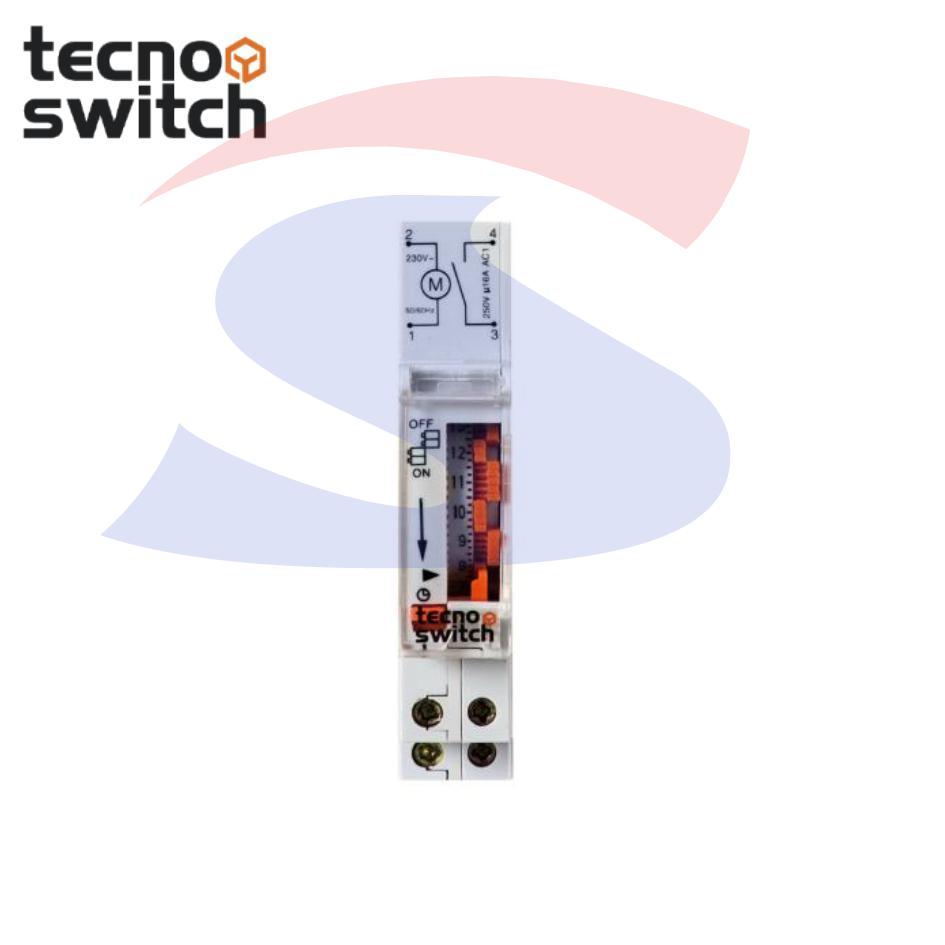 Interruttore orario meccanico 1NO da 16 A e 230 V - TECNOSWITCH OR101DI