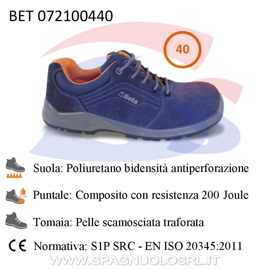 Scarpe in morbida pelle scamosciata traforata S1P Numero 40 - BETA 072100440