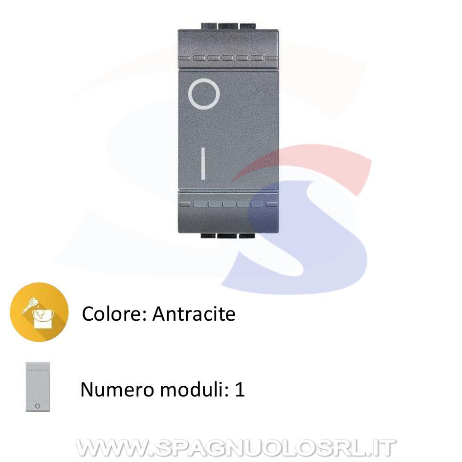 Interruttore serie "LIVING LIGHT" 2P 16 A, 250 V Antracite - BTICINO L4002N