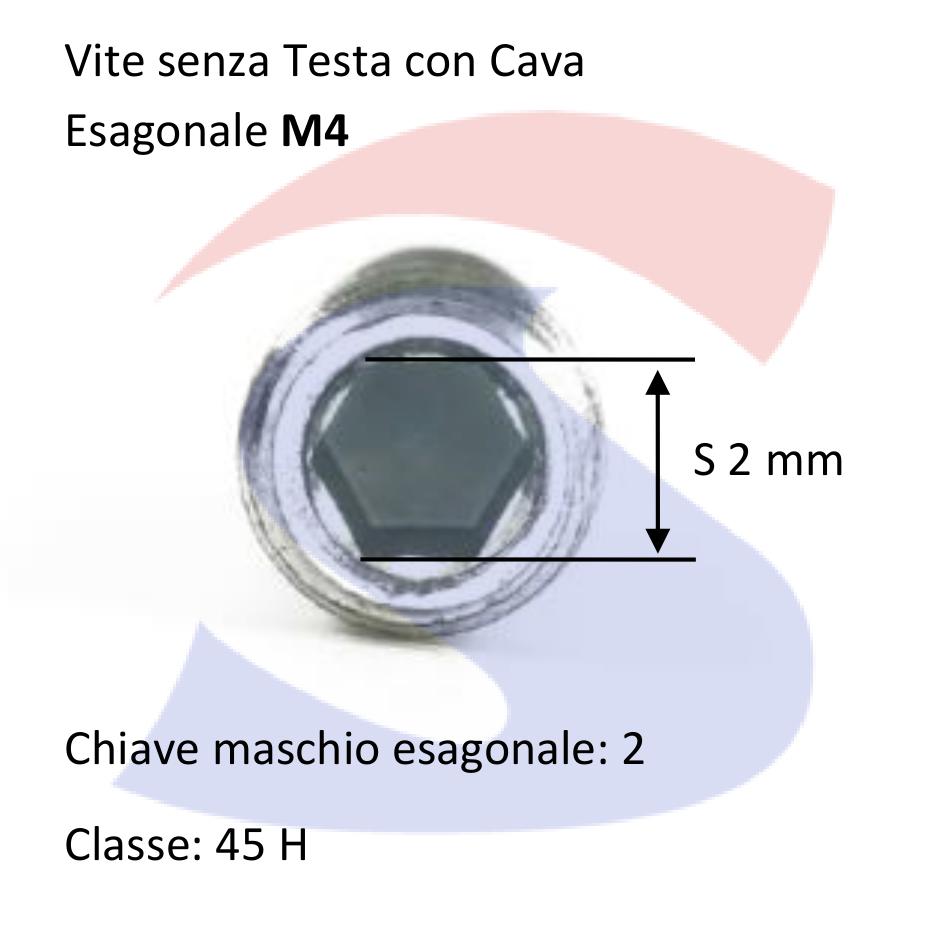 Vite senza Testa (GRANO) con Estremità Conica Zincata 4X20 - VITI GRACONZNM04X20